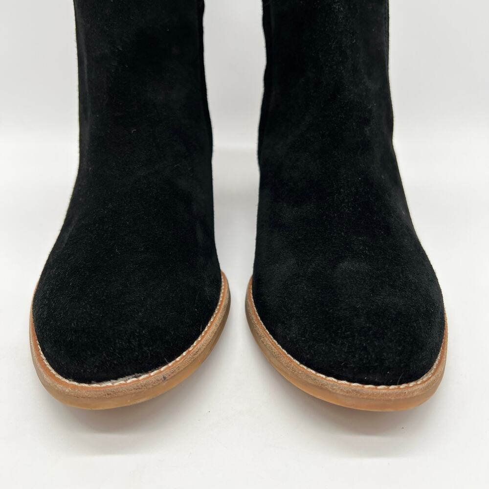 PAUL GREEN Sante Zip Bootie Womens 8.5 Black Suede Ankle Stacked Heel Chelsea - Picture 2 of 11